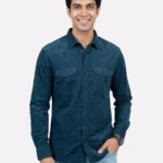 Men's Blue Double Pocket Shirts