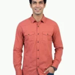 Men's Pink Double Pocket Shirts