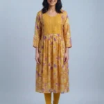 Women's Multicolour Transparent Sleeve Umbrella Kurti Top