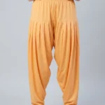 Women's Yellow Plain Patiyala Pants