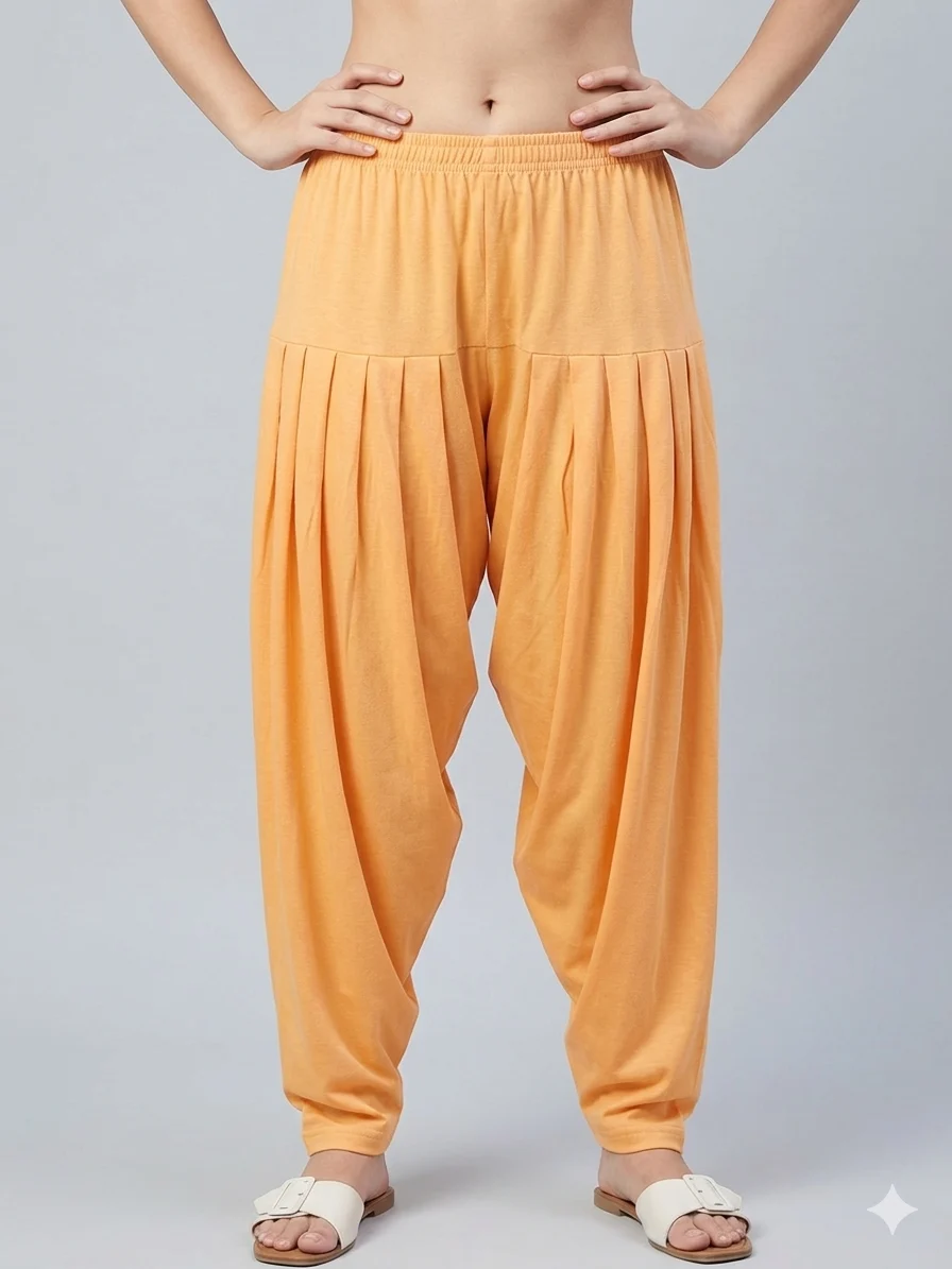 1781786507956 Women's Yellow Plain Patiyala Pants - Image 1