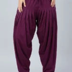 Women's Purple Plain Patiyala Pants