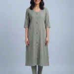 Women's Solid Ash Umbrella Kurti Top