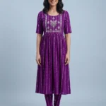 Women's Stylish Lavender Printed Umbrella Kurti Top