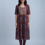 Women's Stylish Trendy Maroon Printed Umbrella Kurti Top