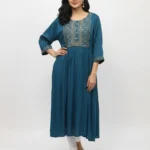 Women's Ocean Green Umbrella Kurti Top