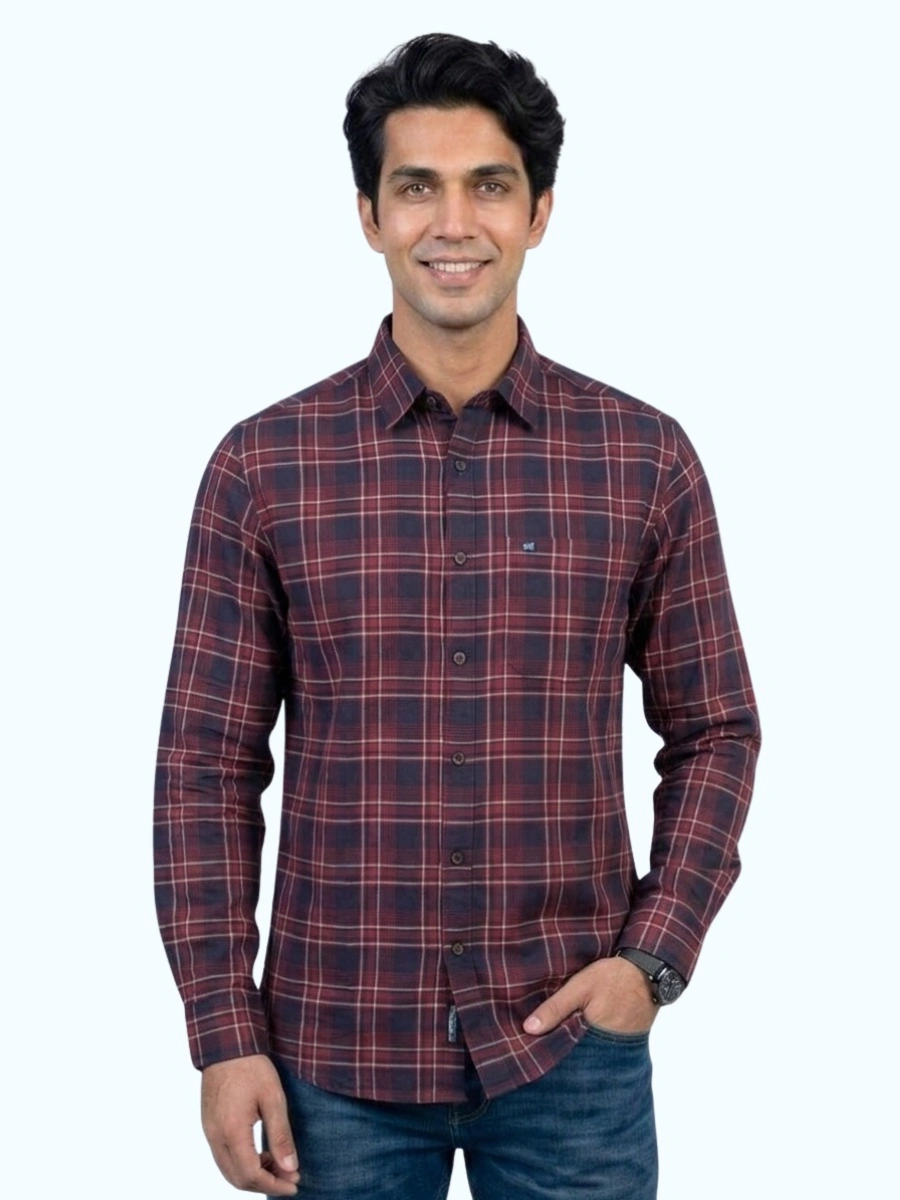 18 MEN'S PREMIUM COTTON RED CHECKED SHIRTS - Image 1