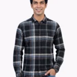 BULLETTER MEN'S PREMIUM COTTON BLUE CHECKED SHIRTS