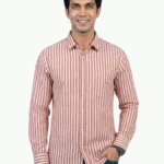 Men's Premium Linen Red Striped Shirts