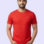 Men's Heley Plain Round Neck Tshirts - Dashing Red