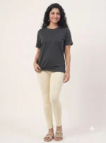 Women's Ankle Fit Leggings - Cream - Image 2