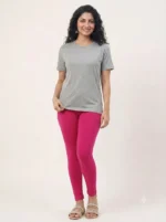 Women's Ankle Fit Leggings - Bright Pink - Image 2