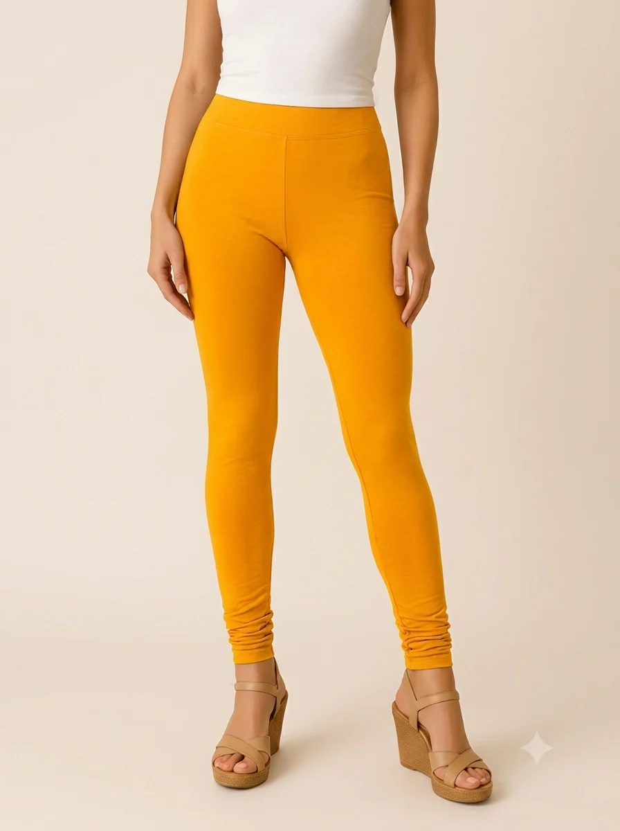 1786202058695 Women's Full Length Leggings - Bright Yellow - Image 1