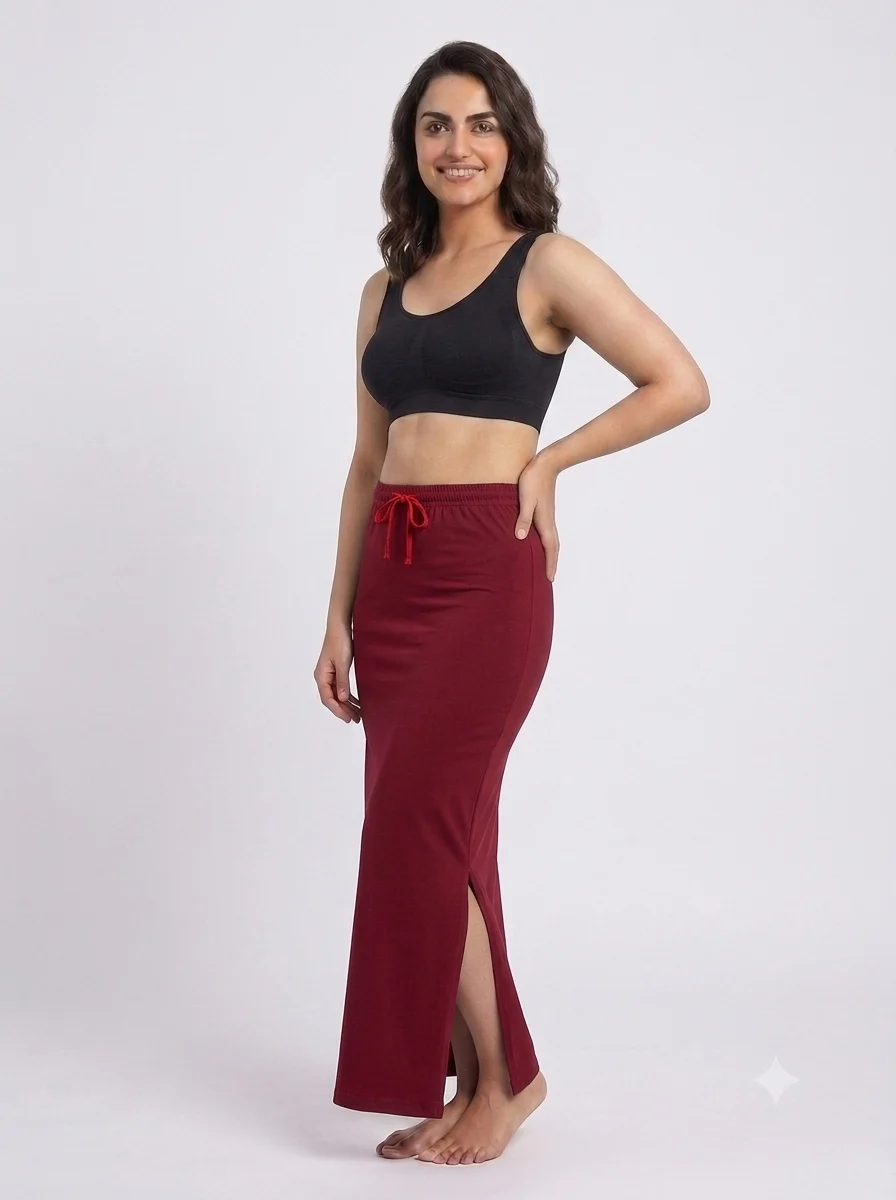 1786280234208 Women's Saree Shapewears - Maroon - Image 1