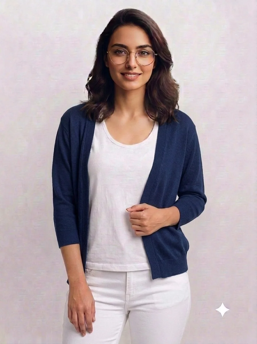 1786375103492 Women's Shrugs - Dark Blue - Image 1