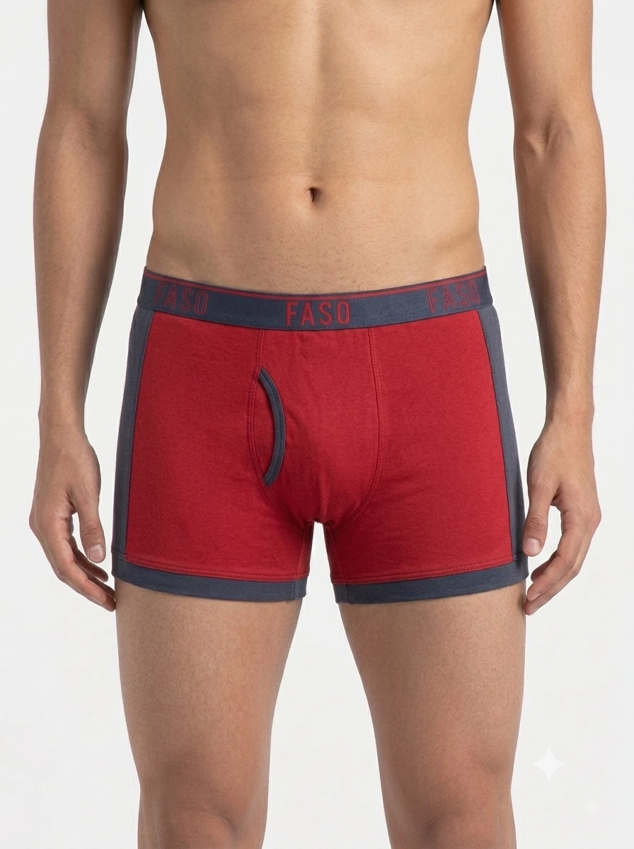 1786428866239 FASO Men's Trunks - INK BLUE & MAROON - Image 1