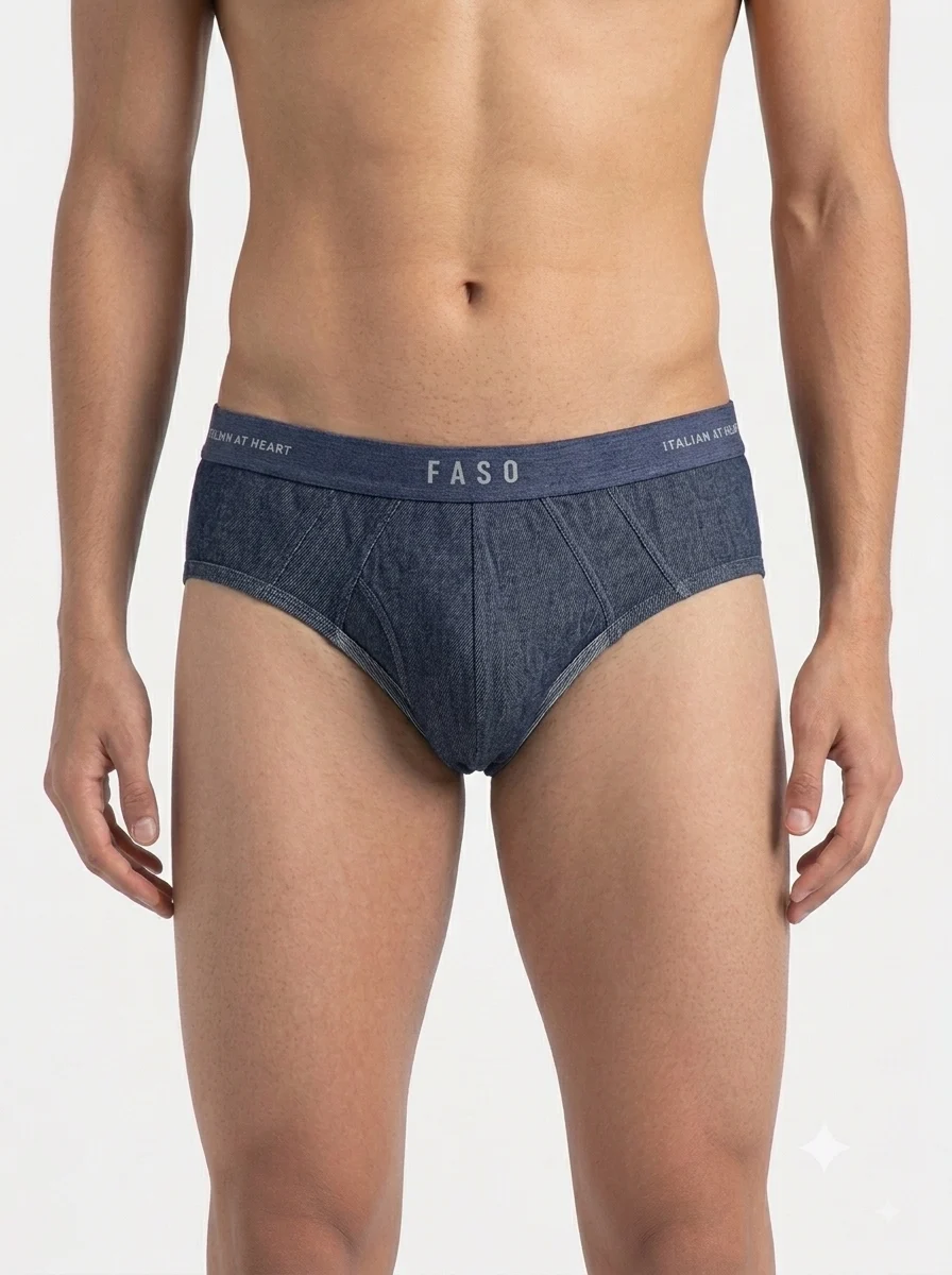 1786430039124 FASO Men's Briefs - NAVY DENIM - Image 1