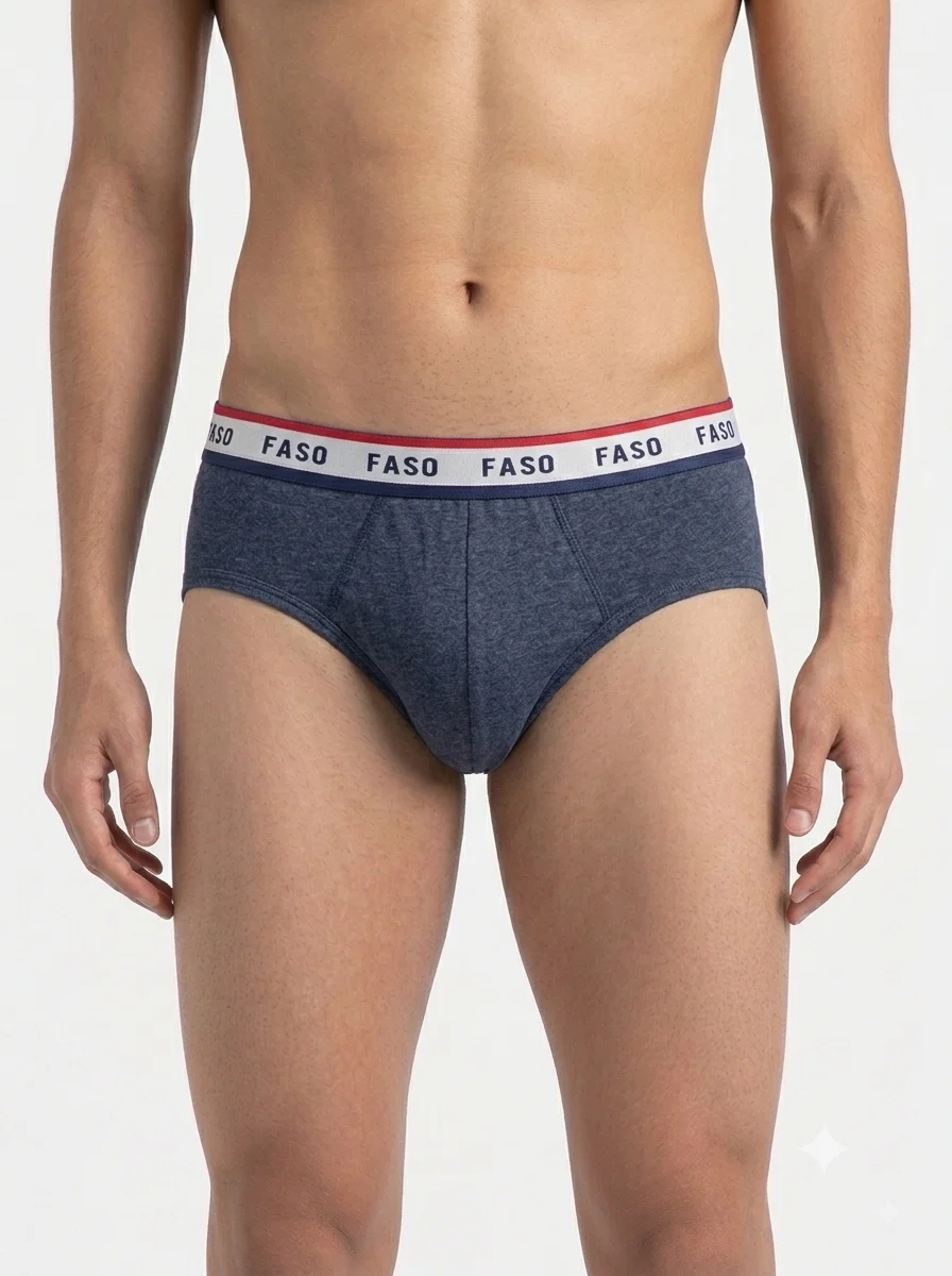 1786434129645 FASO Men's Brief - NAVY MARL - Image 1