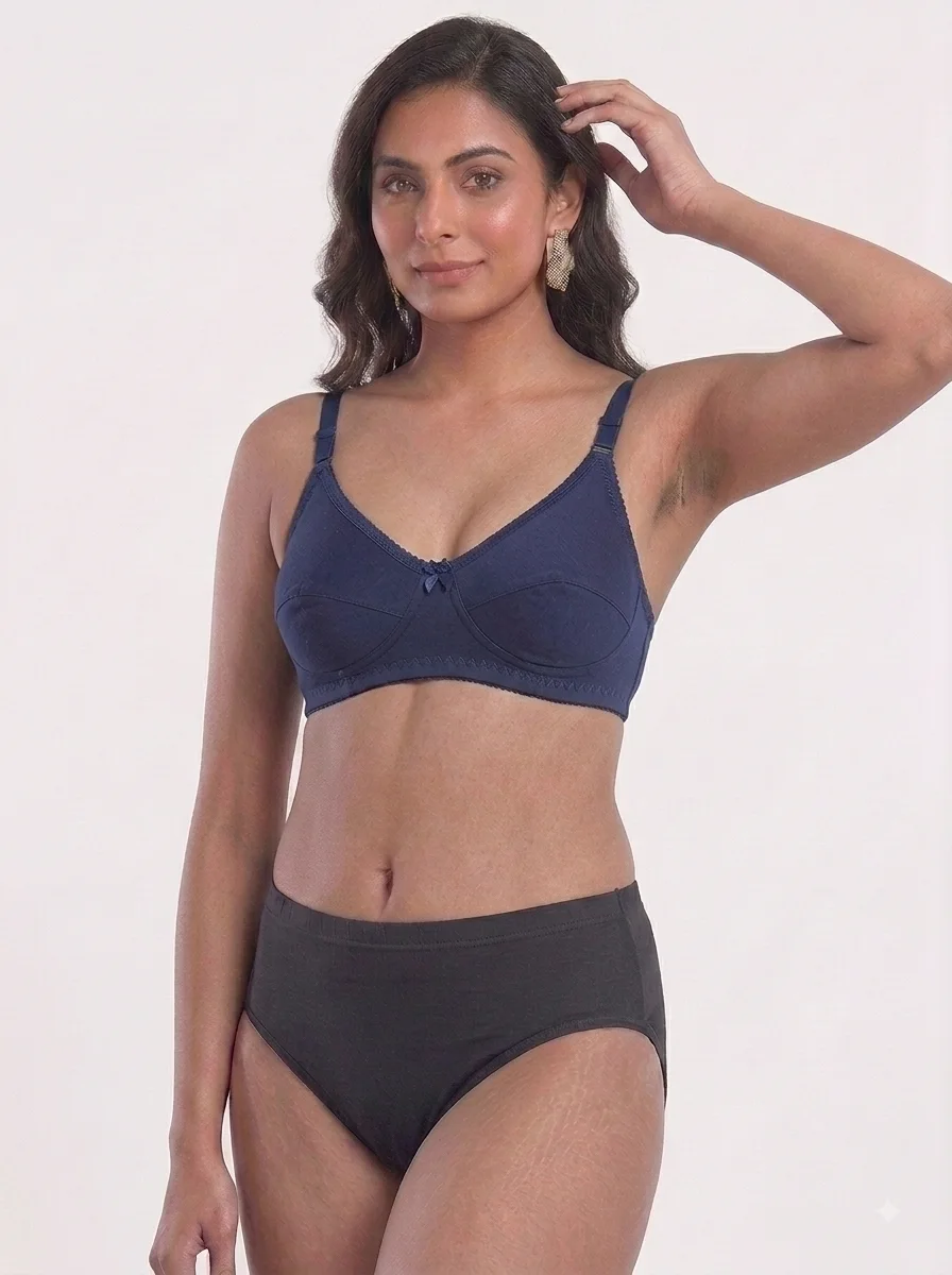 1786610666082 Women's Poomer Bra - Navy Blue - Image 1
