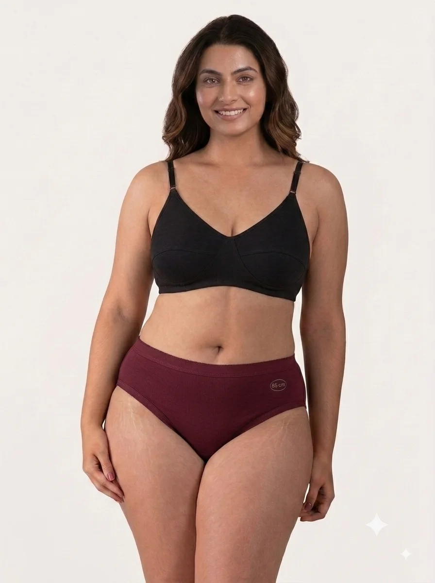 1786616254432 Women's Goldex Plain Panties - Maroon - Image 1
