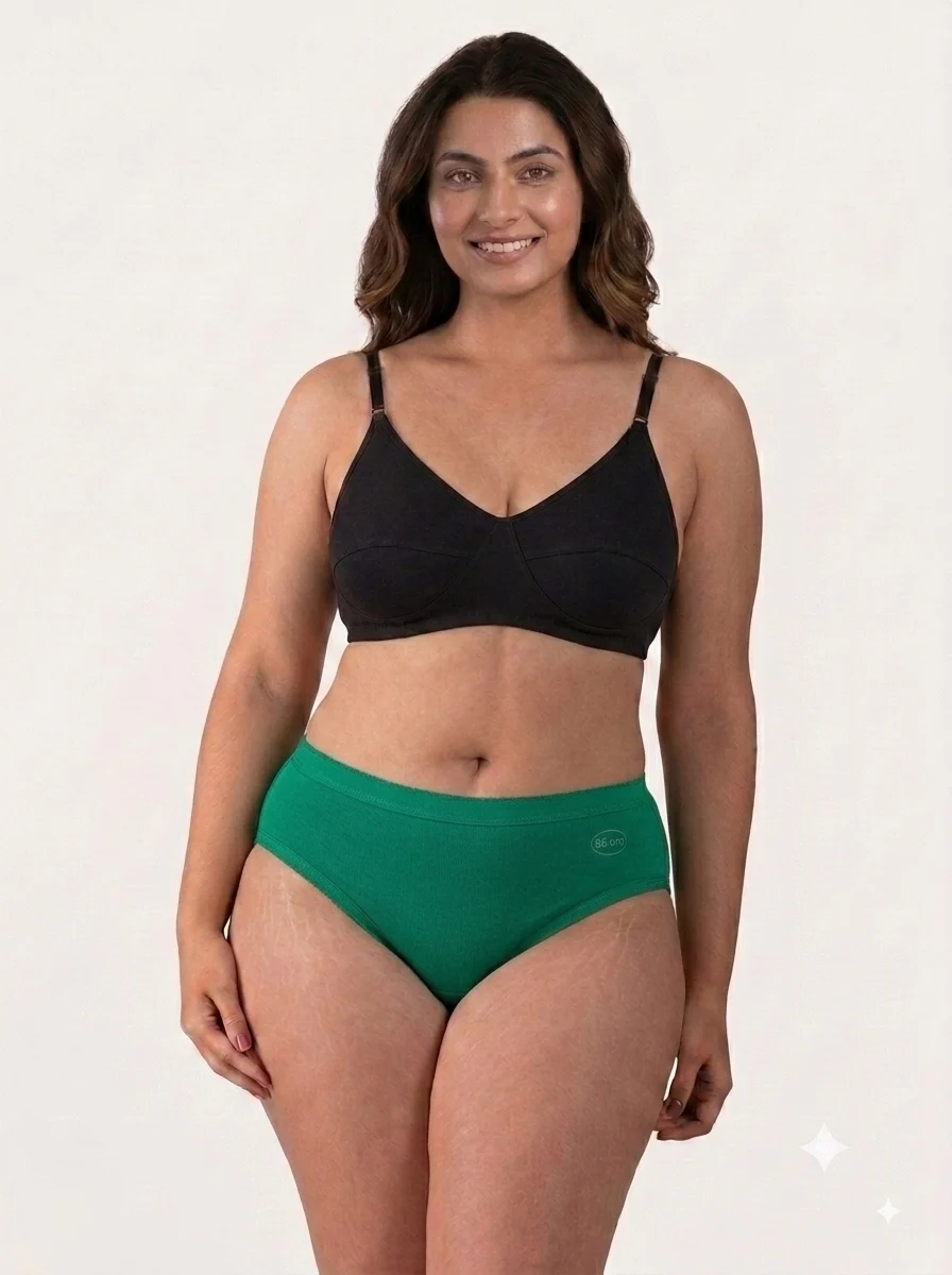 1786616865287 Women's Goldex Plain Panties - Green - Image 1