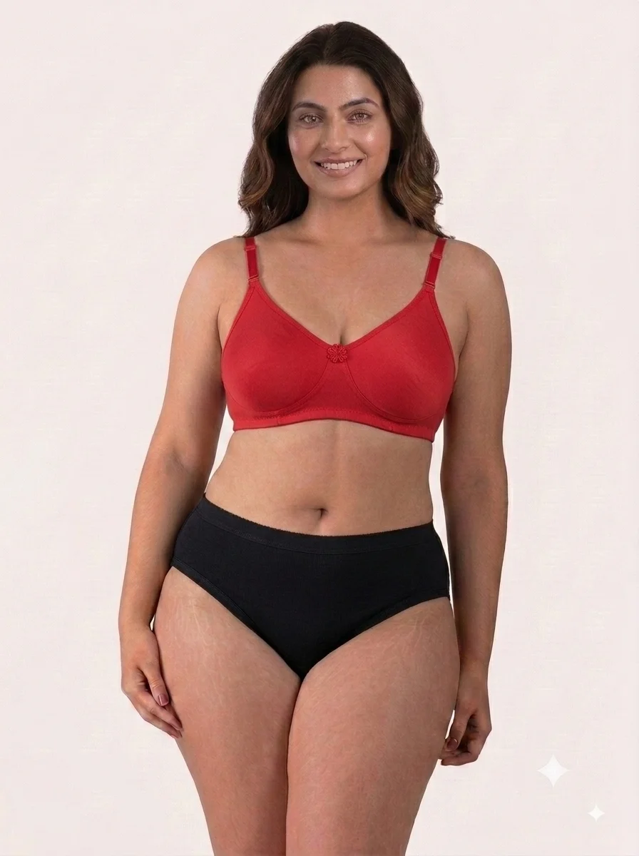 1786681910191 Pon Preetha Bra For Women - Red - Image 1