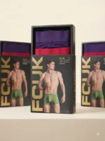 2 Pack FCUK Trunks For Men - TAN.RED & CR.JEWEL - Image 4