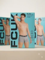 2 Pack FCUK Trunks For Men - HA.RED & D.SAPPHIRE - Image 4