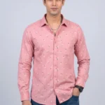 Men's Pink Casual Printed Shirts