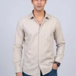 Men's Cement Grey Coloured Plain Shirts