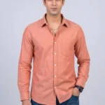 Men's Rose Coloured Plain Shirts