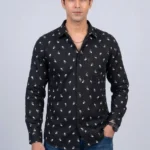 Men's Black Coloured Printed Shirts