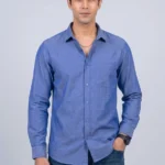 Men's Blue Coloured Plain Shirts