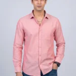 Men's Rose Coloured Plain Shirts