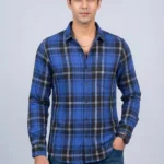 Men's Jack and Jones Blue Checkered Shirts