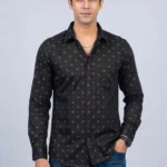 Men's Black Coloured Printed Shirts