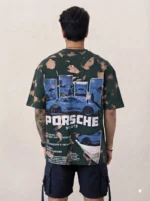 Men's Drop Shoulder Back Print Tshirts - Forest Green - Image 2