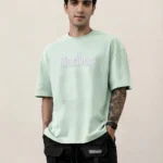Men's Drop Shoulder Back Print Tshirts - Chill Green