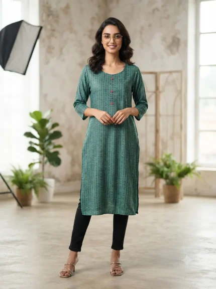 Women's Printed Open Kurti Top