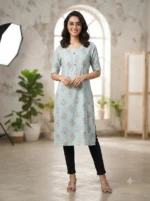 Women's Printed Open Kurti Top - Image 2