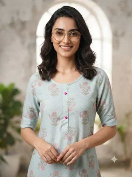 Women's Printed Open Kurti Top
