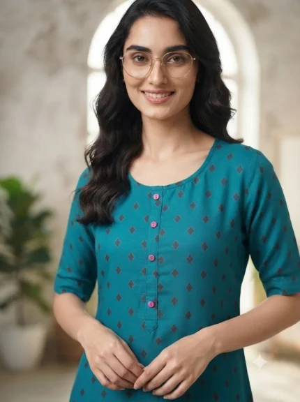Women's Printed Open Kurti Top