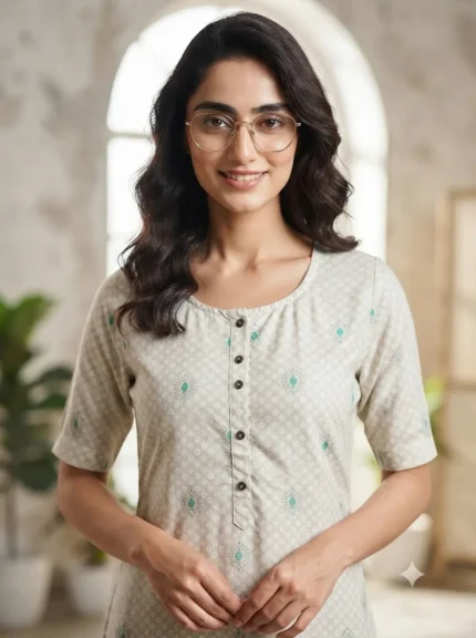 Women's Printed Open Kurti Top
