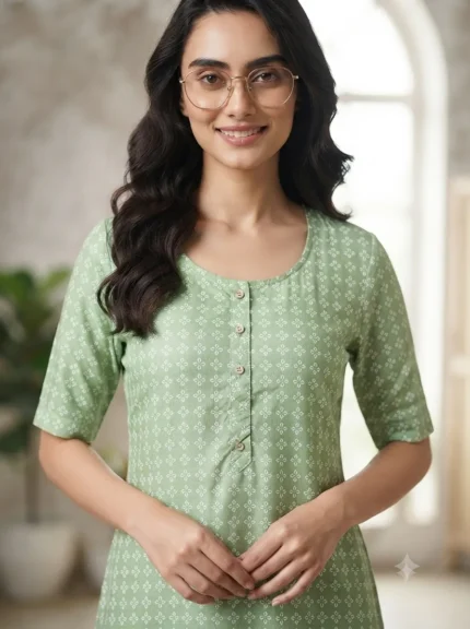 Women's Printed Open Kurti Top