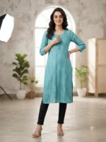 Women's Printed Open Kurti Top - Image 2
