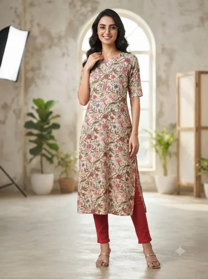 Women's Printed Open Kurti Top