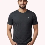 Men's Heley Plain Round Neck Tshirts - Grey Melange