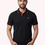 Men's Heley Plain Polo Tshirts - Black