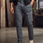 Men's Bluish Grey Adventure Cargo Trousers