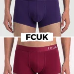 2 Pack FCUK Trunks For Men - TAN.RED & CR.JEWEL